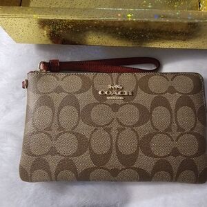 Coach Brown Wristlet
